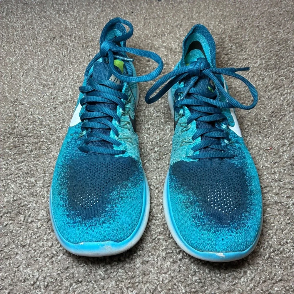 Nike Free RN Flyknit Running Shoes Men 7‎ Blue Lightweight Athletic 880843-400